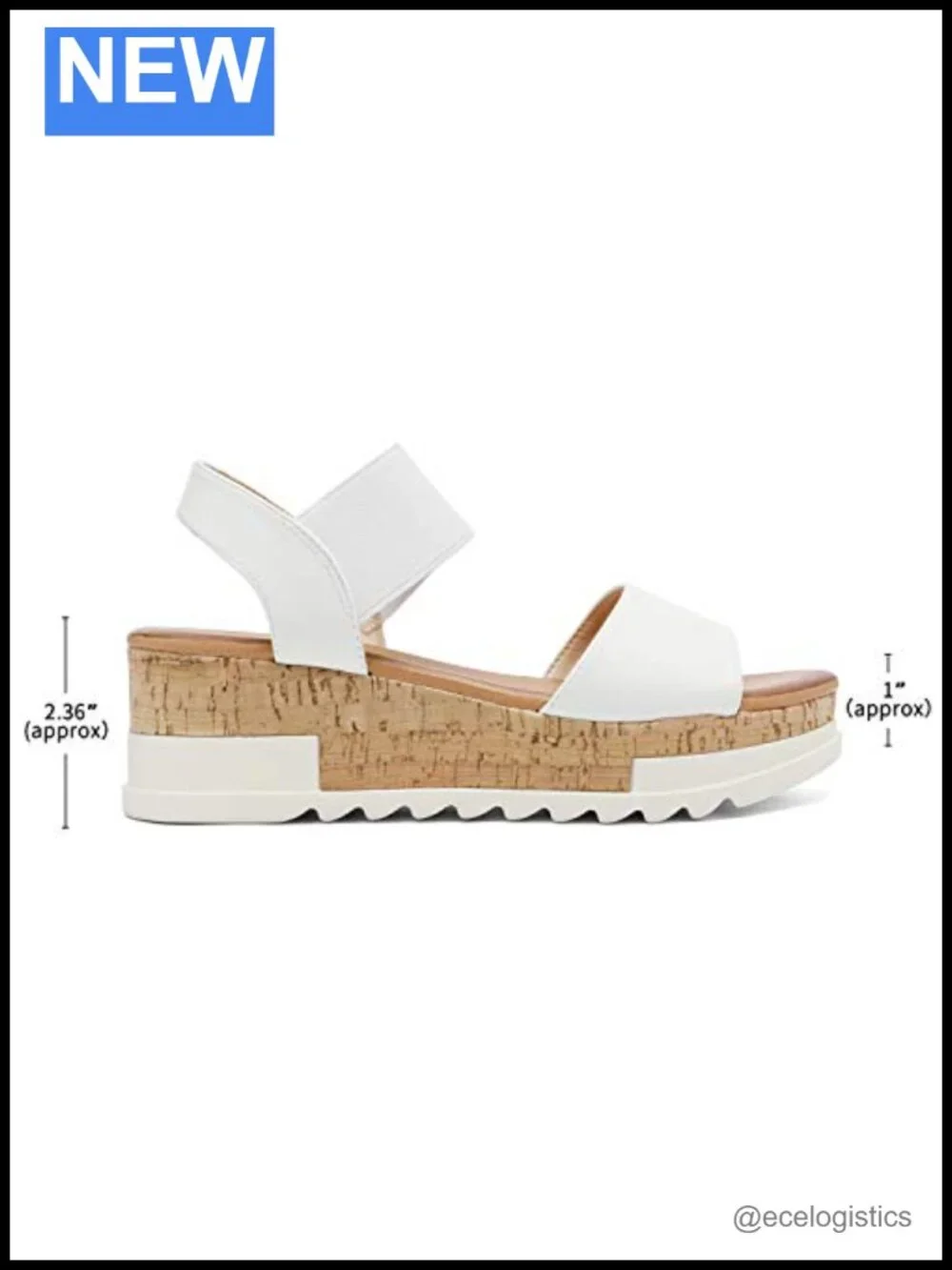 Faux Leather Wedge Platform Sandals with Elastic Straps
